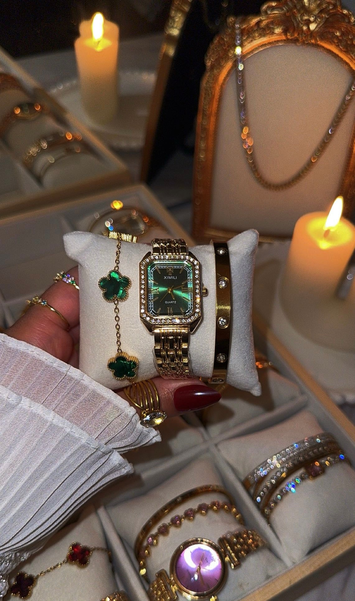 Emerald Éclat Watch Stack