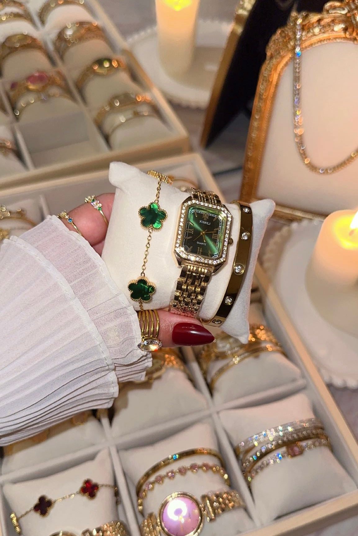 Emerald Éclat Watch Stack