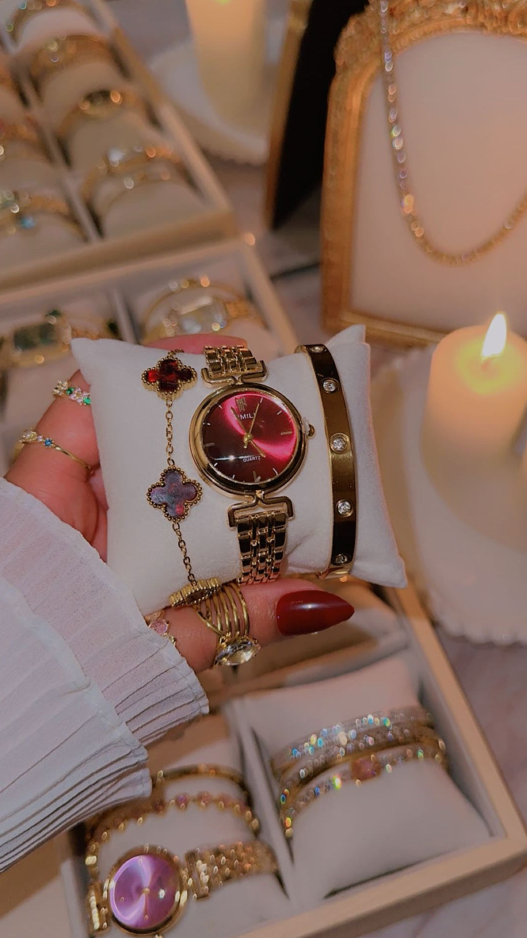 Burgundy Aurelia Watch Stack