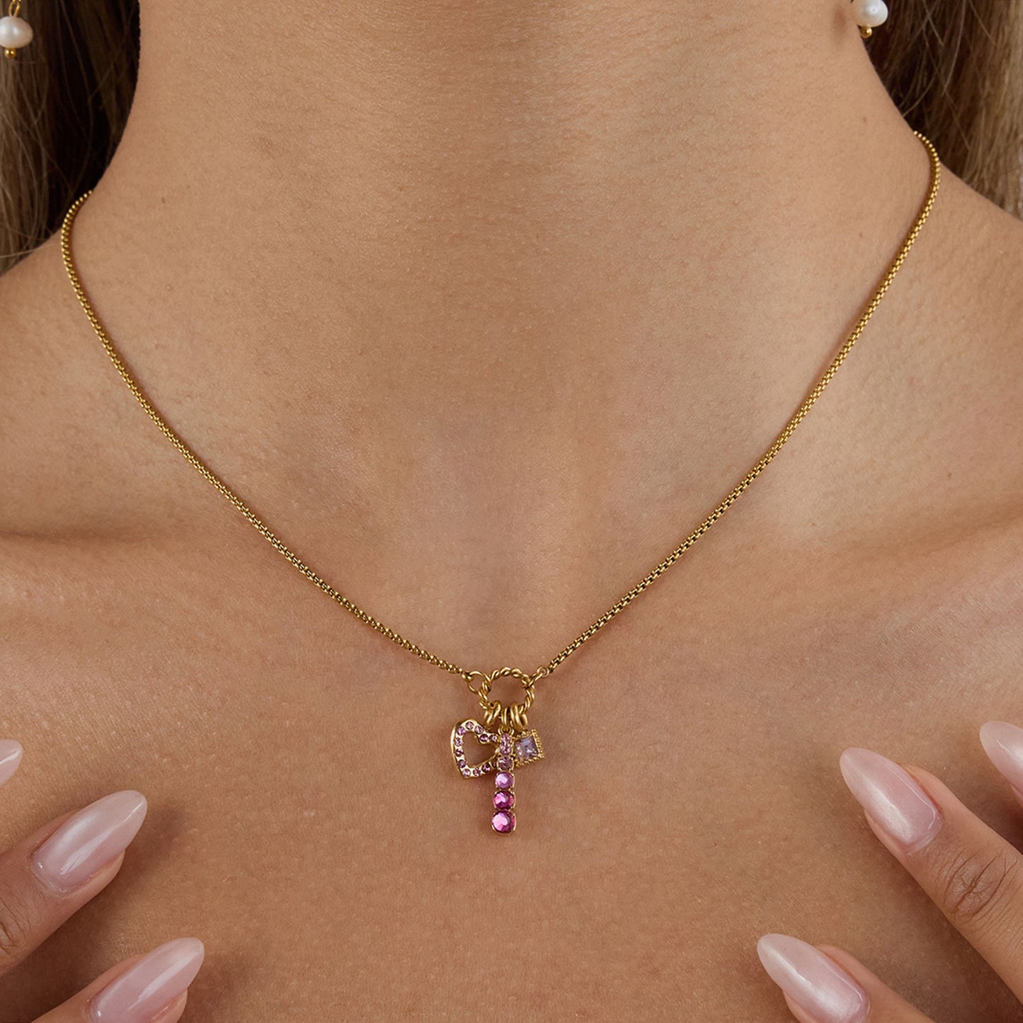 Pink Aura Lock Necklace